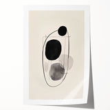 Abstract minimalist wall art print showcasing soft pastel colors and geometric shapes, rolled for easy shipping, ideal for contemporary home décor.