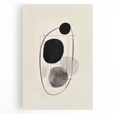 Abstract minimalist wall art on stretched canvas showcasing soft blue and beige tones, perfect for modern home decor. Ideal for creating a serene ambiance.