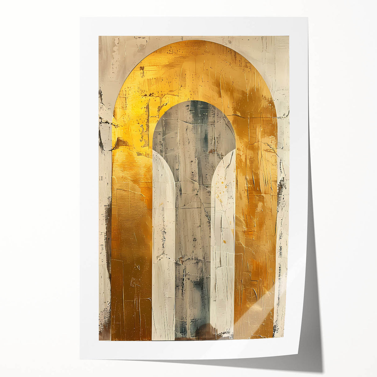 Abstract minimalist wall art print showcasing soft pastel colors and geometric shapes, designed to enhance modern interior decor, rolled for easy storage and display.
