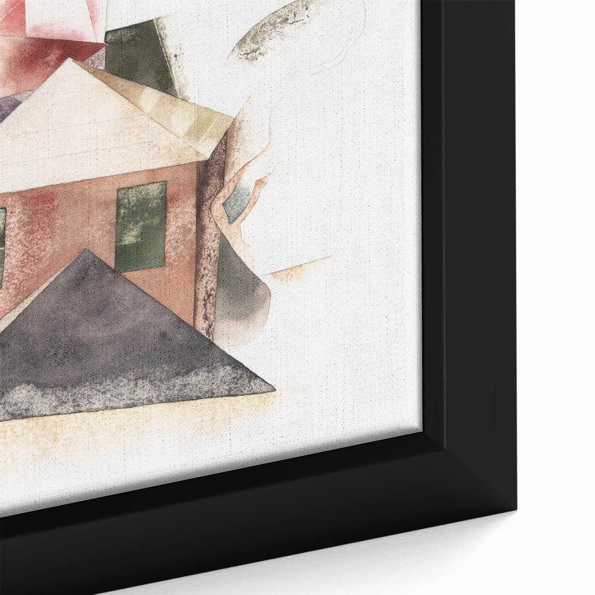 Modern Wall Art - Houses with Red by Charles Demuth - Minimalist Architectural Decor