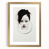 Abstract minimalist wall art framed in gold, showcasing a modern design that enhances contemporary decor. Perfect for living room or office aesthetics.
