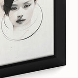 Close-up of framed abstract minimalist wall art featuring soft pastel colors and geometric shapes, perfect for modern home decor or office settings.