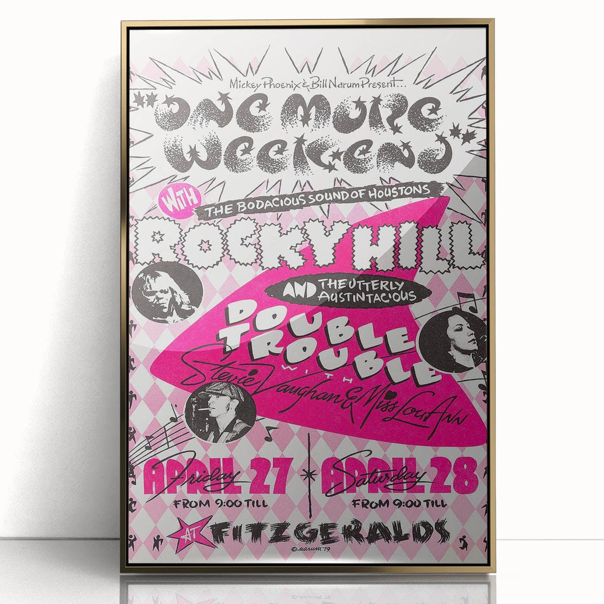 Retro Wall Art - Vintage Poster of Rocky Hill Band with Stevie Vaughan