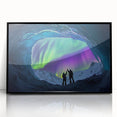 Framed acrylic artwork showcasing a stunning landscape with caves, featuring a sleek black frame. Ideal for modern decor, adding depth to any room.