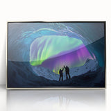 Framed acrylic artwork featuring a stunning landscape of caves, showcasing intricate details and vibrant colors, perfect for modern home decor.