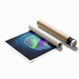 Stunning rolled print of colorful landscapes and caves, showcasing intricate details and vibrant hues, ideal for home decor and artistic collections.