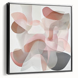 Framed abstract geometric canvas artwork in black, showcasing intricate patterns and textures, ideal for modern home decor and artistic interiors.