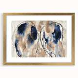 Abstract splatter art frame in gold with a mat, showcasing a vibrant design that enhances modern decor, perfect for living rooms or creative spaces.
