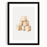 Wooden Toy Blocks Nursery Wall Art – Baby Room Decor Prints