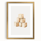 Wooden Toy Blocks Nursery Wall Art – Baby Room Decor Prints