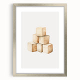 Wooden Toy Blocks Nursery Wall Art – Baby Room Decor Prints