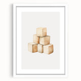 Wooden Toy Blocks Nursery Wall Art – Baby Room Decor Prints