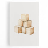 Wooden Toy Blocks Nursery Wall Art – Baby Room Decor Prints