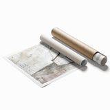 Rolled print of a rustic barn landscape wall art, featuring vibrant colors and intricate details, designed to enhance home decor, presented in a protective tube.