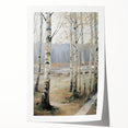 Vibrant rolled print showcasing a stunning landscape design with rich colors and intricate details, packaged securely in a protective cardboard tube for safe delivery.