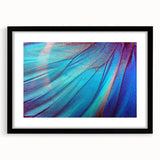 Extra large abstract art print featuring vibrant, colorful leaves on a textured canvas, framed in black.