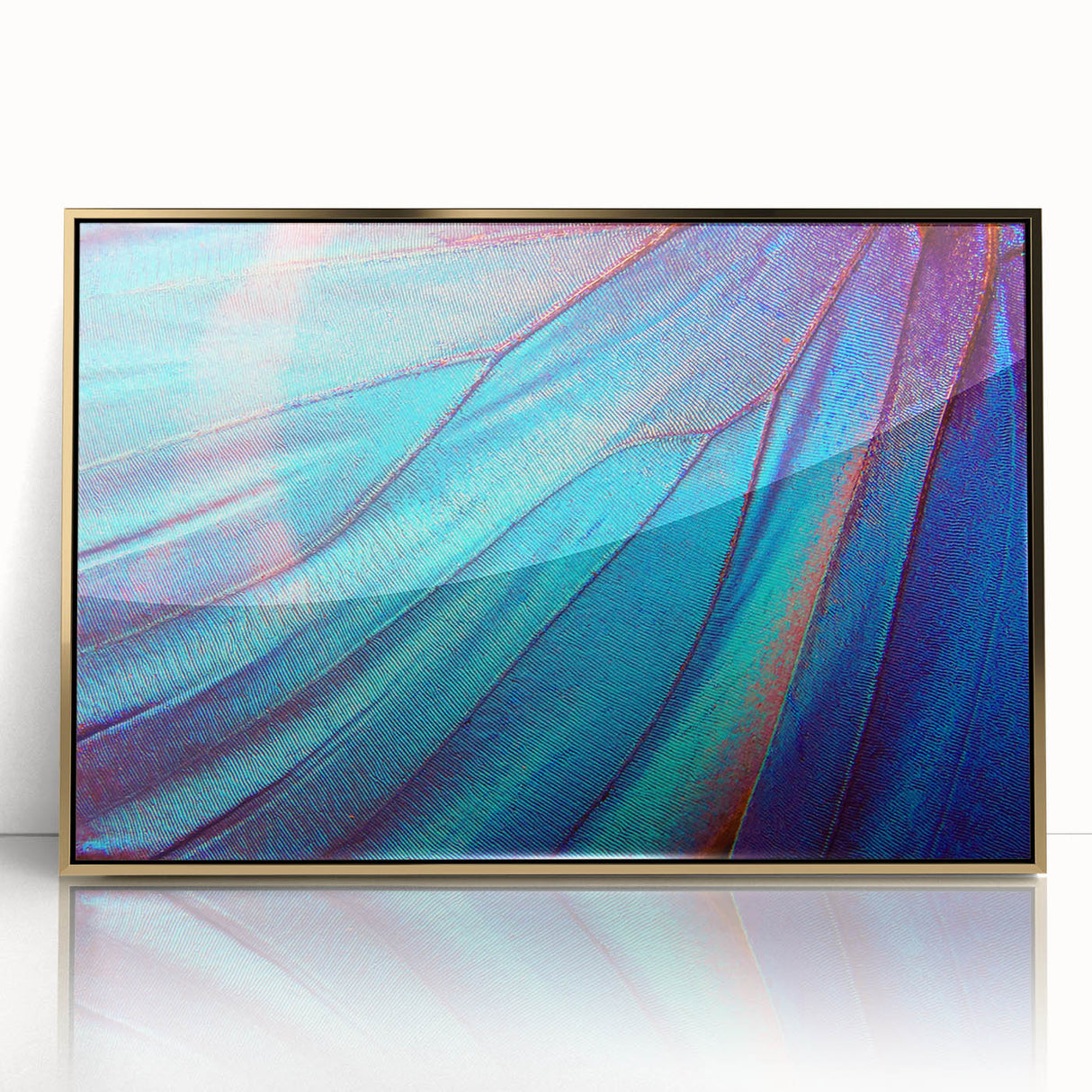 Close-up of green leaves in a framed acrylic print, featuring mid-century modernist style, ideal for nursery wall decor.