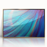 Close-up of green leaves in a framed acrylic print, featuring mid-century modernist style, ideal for nursery wall decor.