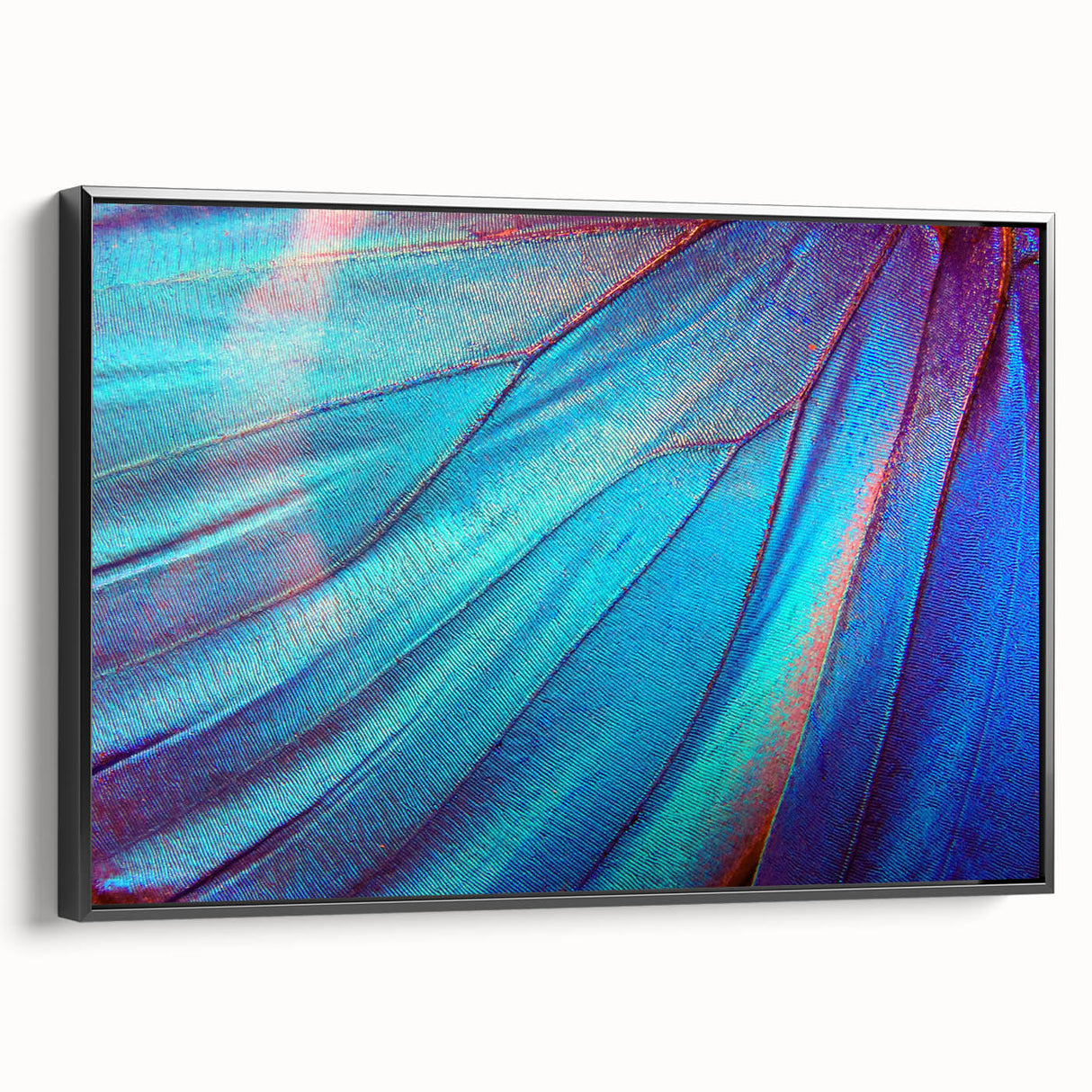 Black and white close-up photo of leaves on a framed canvas, ideal for bedroom wall art.