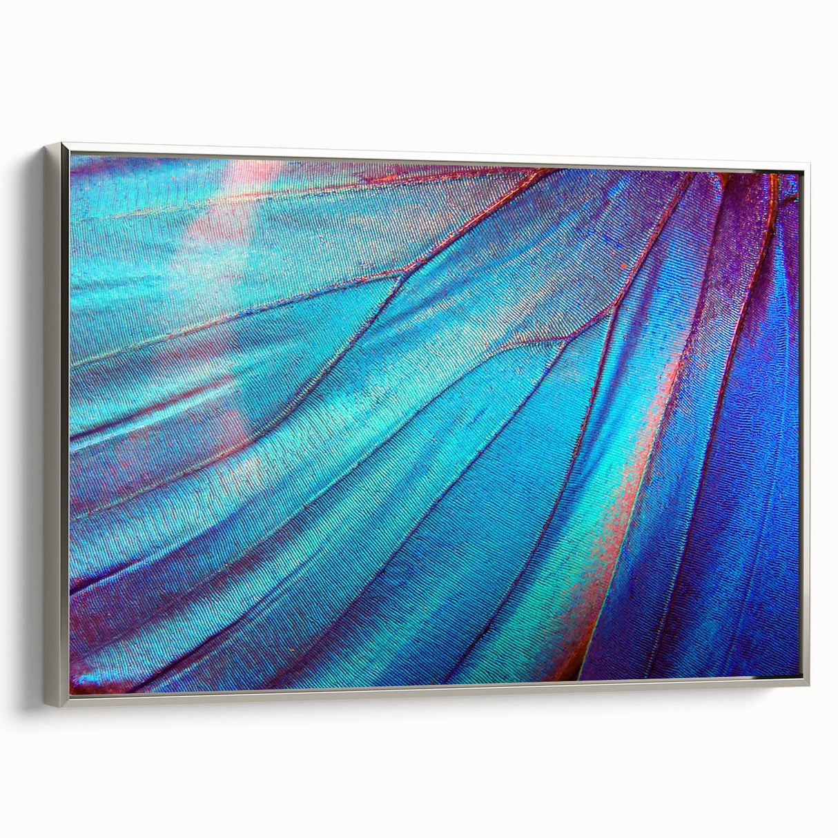 Framed canvas depicting a vintage-style landscape with colorful leaves against a black background.