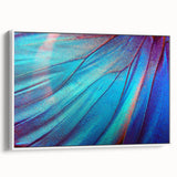 Vintage poster art of vibrant, colorful leaves on a black background, framed canvas, ideal for living room decor.