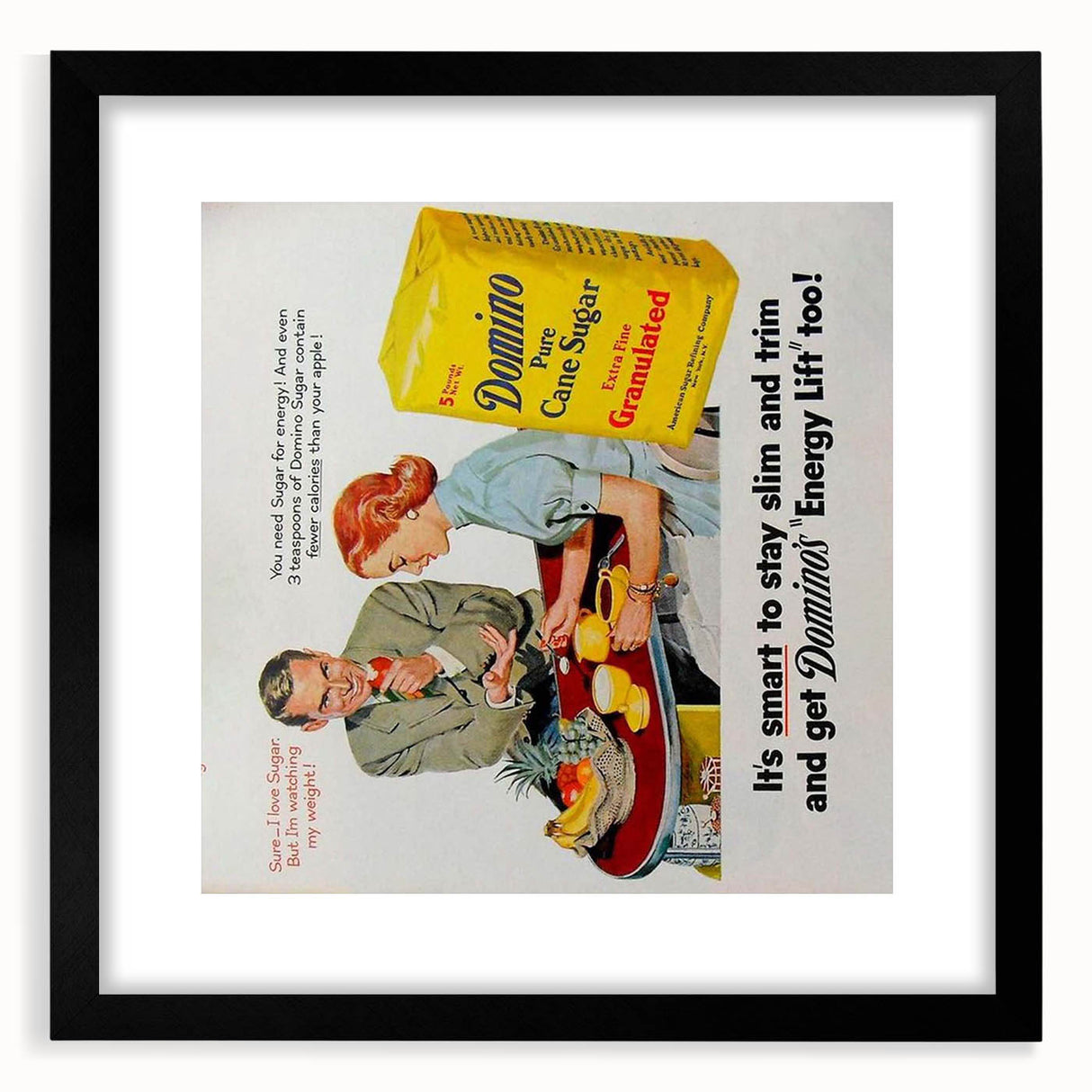 Retro Domino Sugar Poster - Vintage Kitchen Wall Art Print