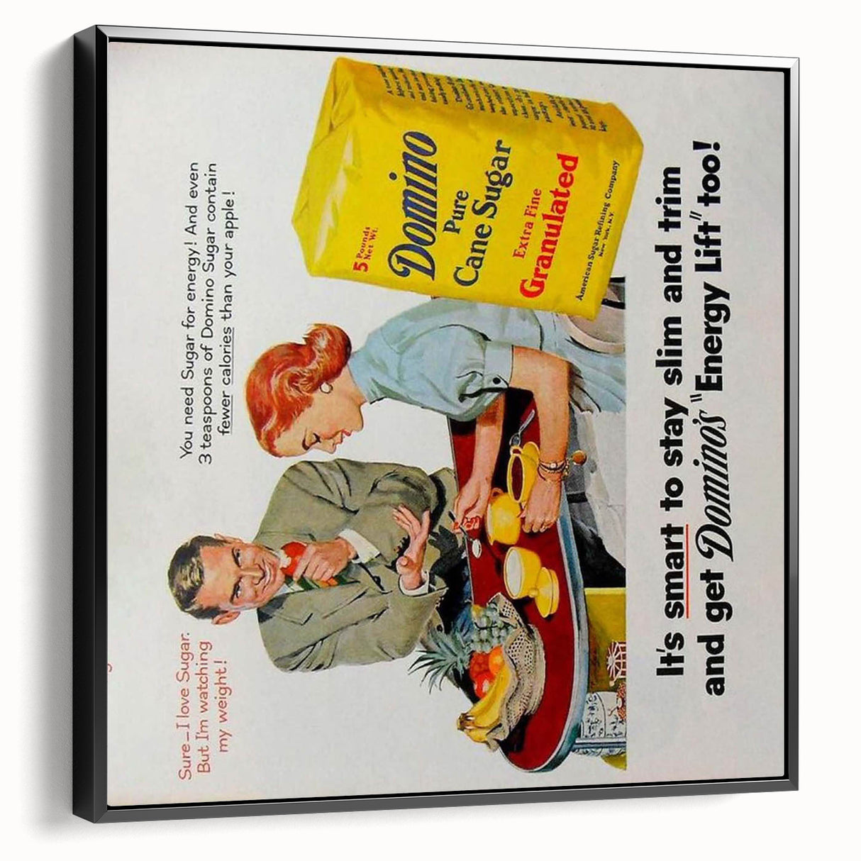 Retro Domino Sugar Poster - Vintage Kitchen Wall Art Print