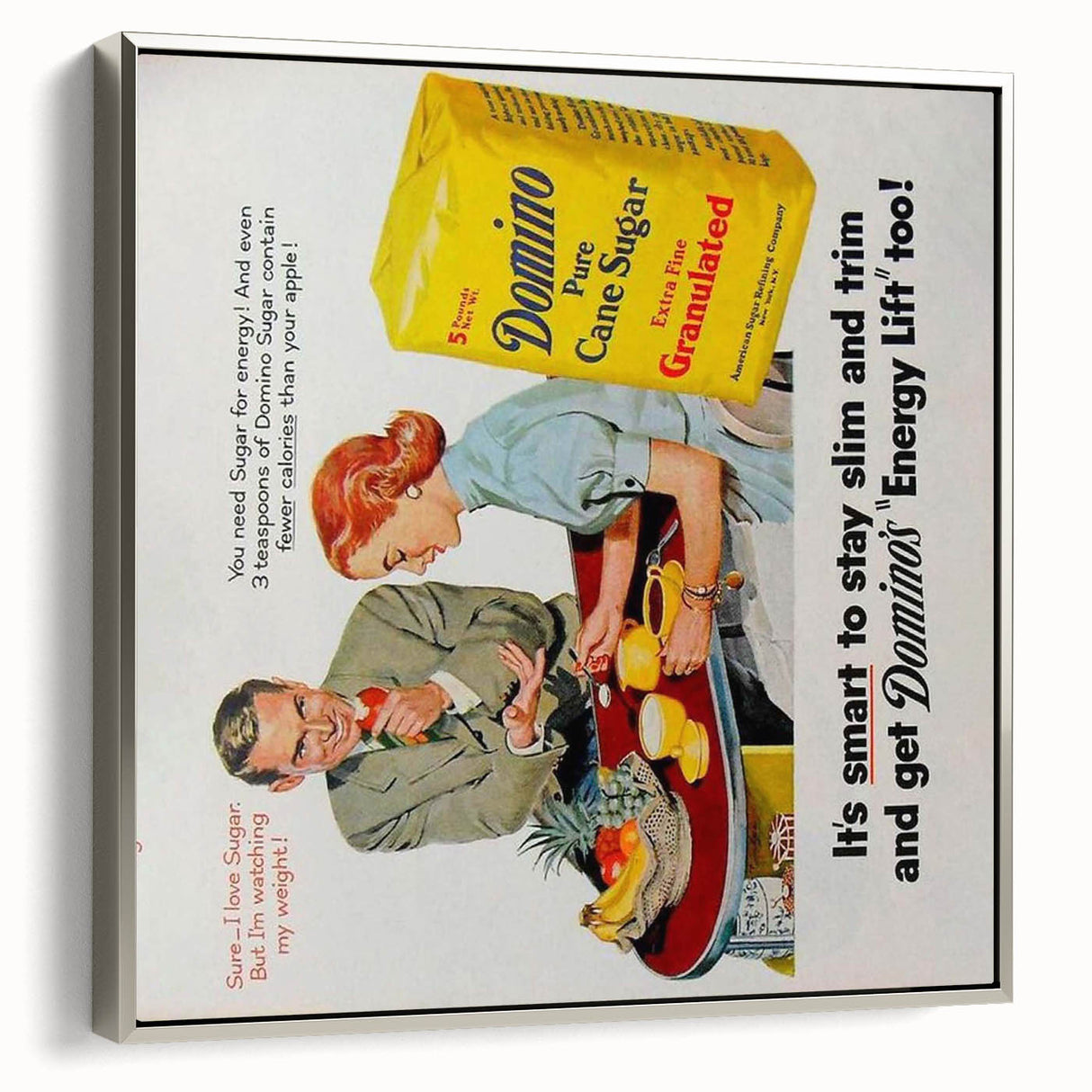 Retro Domino Sugar Poster - Vintage Kitchen Wall Art Print