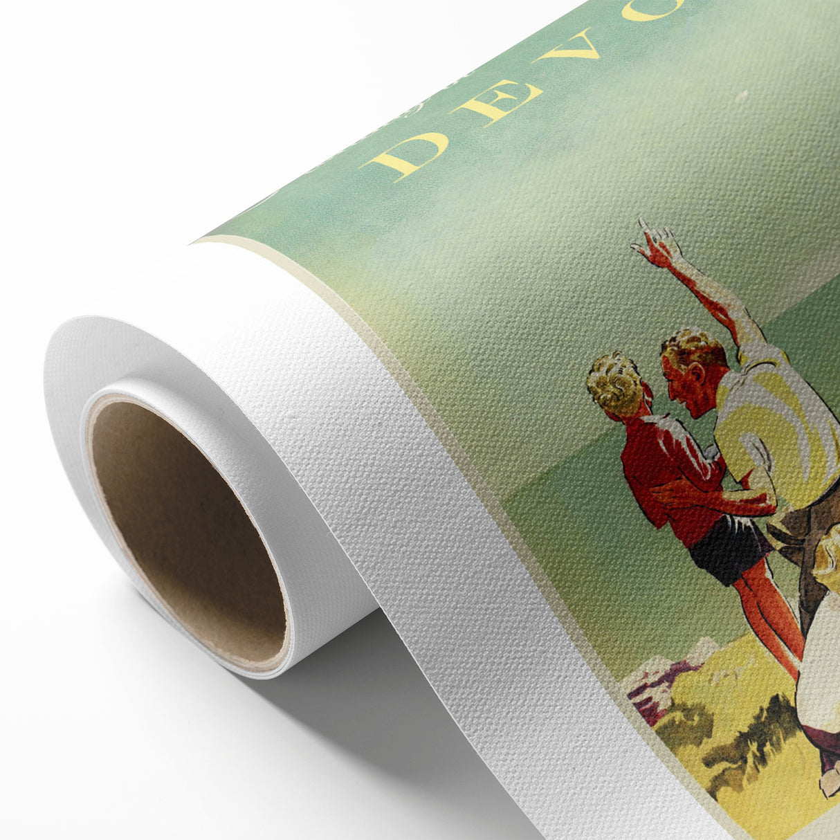 Retro Devon Travel Poster – Vintage Sunshine Coast Print