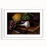Rustic Italian Kitchen Art – Garlic, Eggplant & Citrus Wall Print