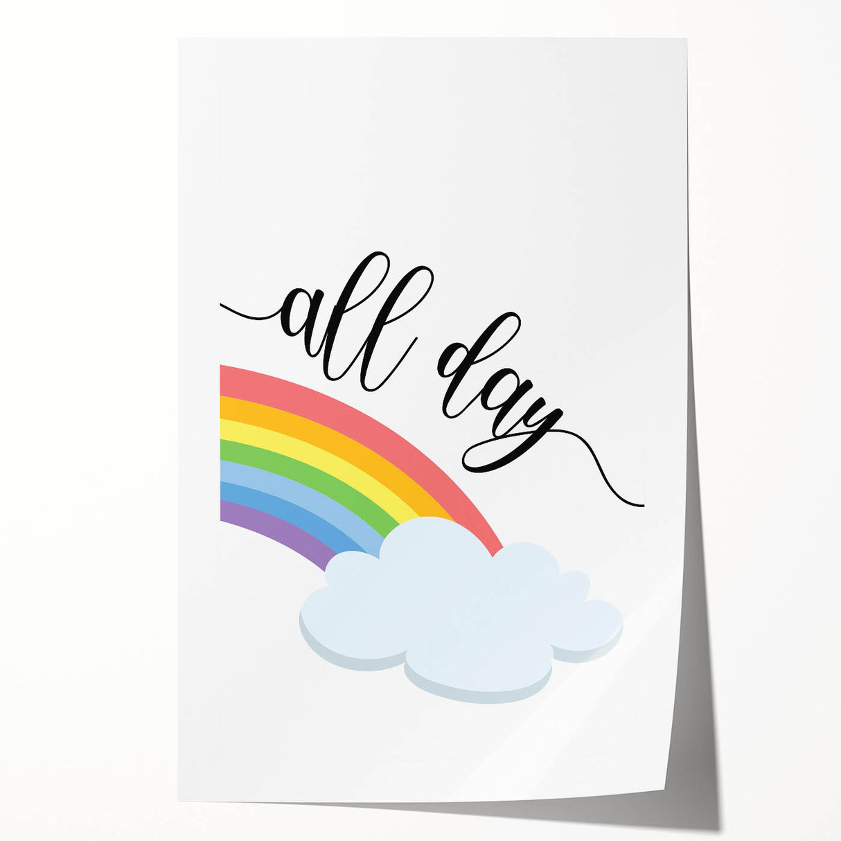 All Day Rainbow Wall Art - Kids Inspirational Playroom Decor