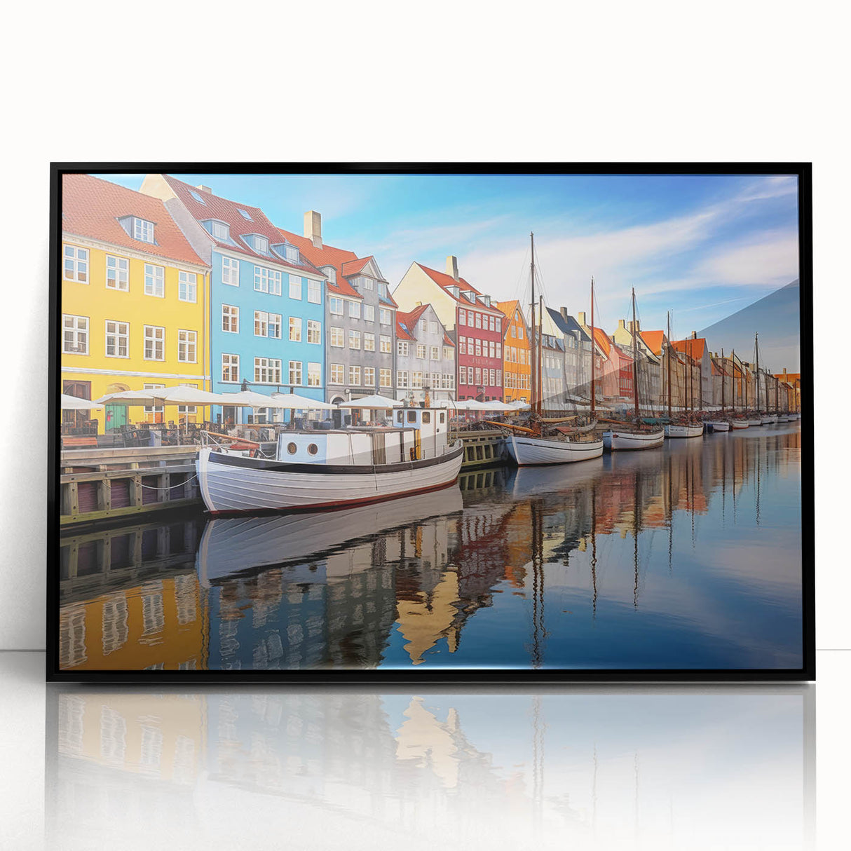 Large abstract wall art depicting a European landscape in muted earth tones on a framed acrylic.