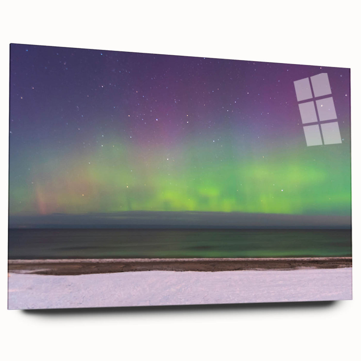 Large abstract wall art of a European scenery in Latvia, featuring muted earth tones on acrylic glass.