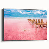 Black and white framed canvas of Yucatan landscape, featuring vintage poster art, ideal for bedroom wall decor.