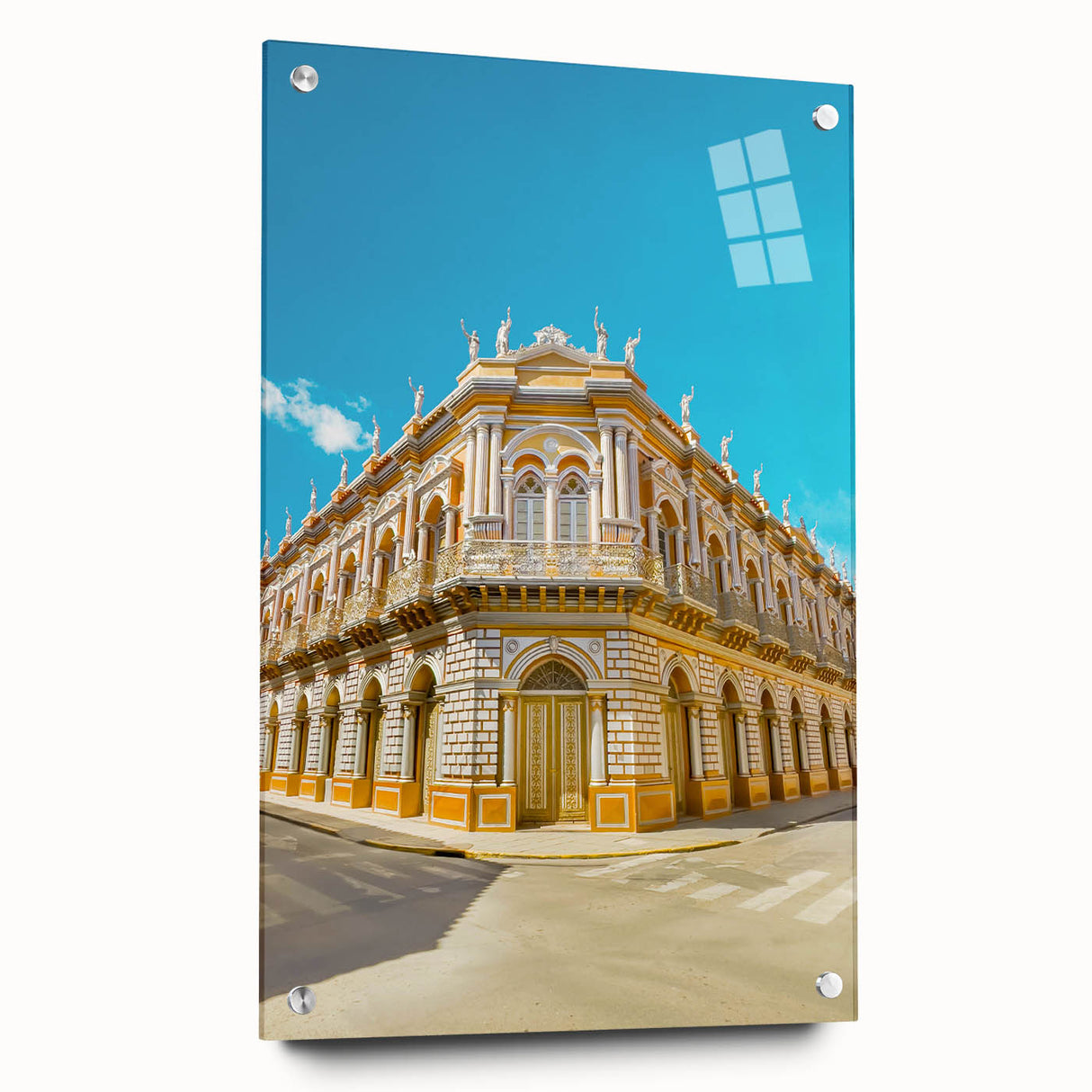 Acrylic print of a Bolivian landscape, featuring soft earth tones, ideal for bedroom or dining room decor.