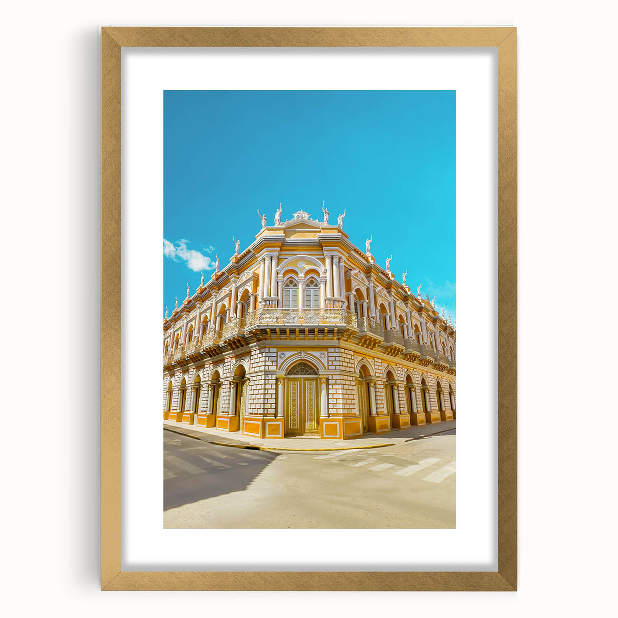 Extra large abstract art print featuring textured scenery of South America in Bolivia, with vibrant earth tones.