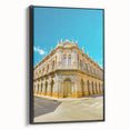 Black and white framed canvas of a Bolivian landscape, featuring vintage poster art style, ideal for bedroom decor.