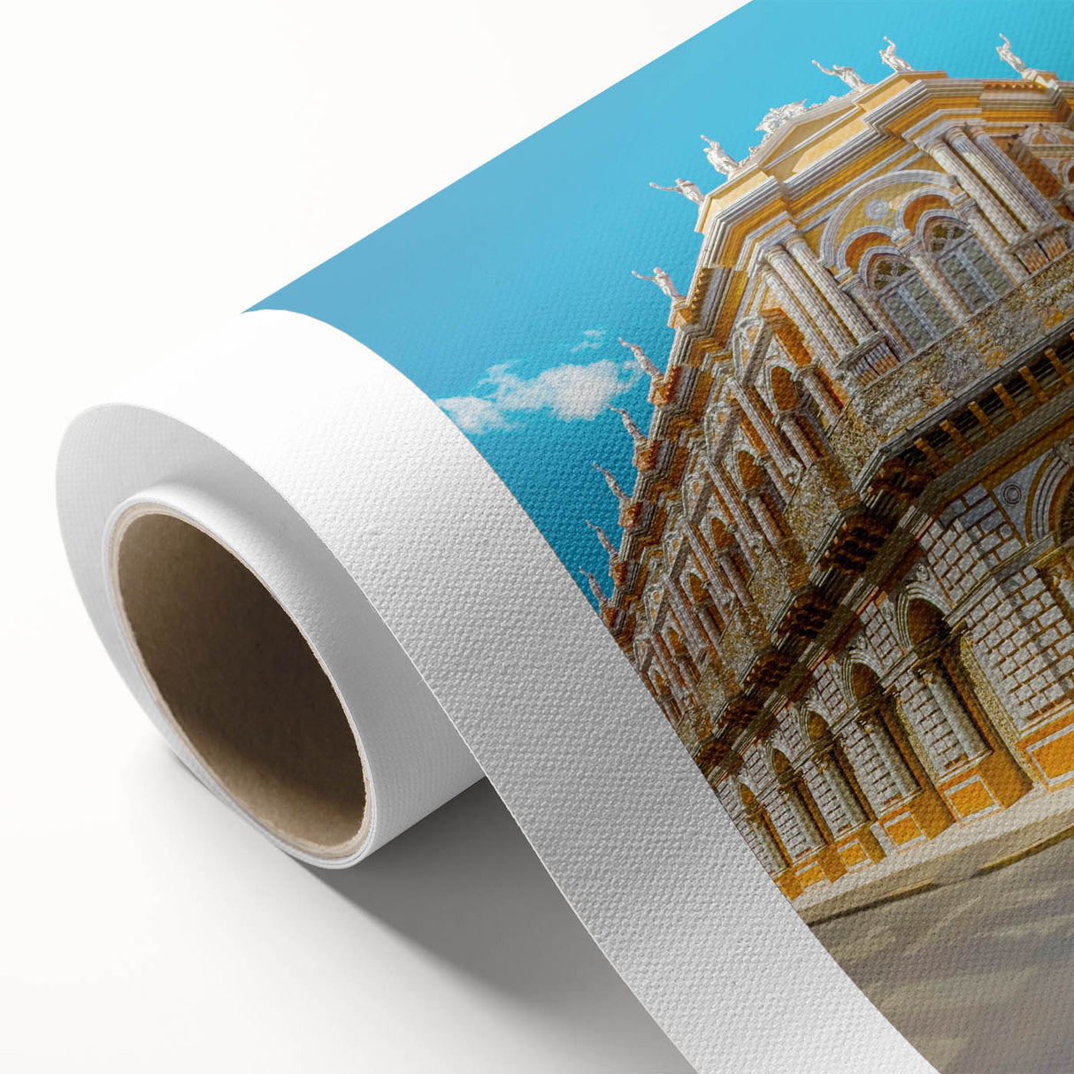 Art deco poster of a Bolivian landscape in pastel shades on rolled canvas, ideal for nursery wall art.