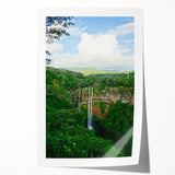Extra large rolled print of spring-themed floral art with vibrant green and pink tones, ideal for dining room wall art.