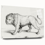 Lion Sketch by Jean Bernard - Romanticism Black and White Wall Art