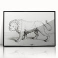 Lion Sketch by Jean Bernard - Romanticism Black and White Wall Art