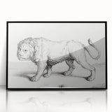 Lion Sketch by Jean Bernard - Romanticism Black and White Wall Art