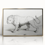 Lion Sketch by Jean Bernard - Romanticism Black and White Wall Art