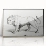 Lion Sketch by Jean Bernard - Romanticism Black and White Wall Art