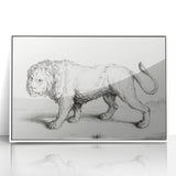 Lion Sketch by Jean Bernard - Romanticism Black and White Wall Art