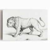 Lion Sketch by Jean Bernard - Romanticism Black and White Wall Art