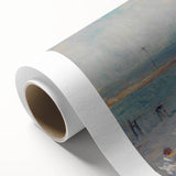 Modern Wall Art - Lively Seascape with Bathers | Coastal Beach Scene