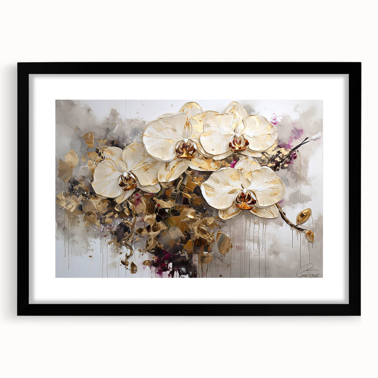 Luxurious Orchid Elegance - Modern Living Room Canvas Wall Art