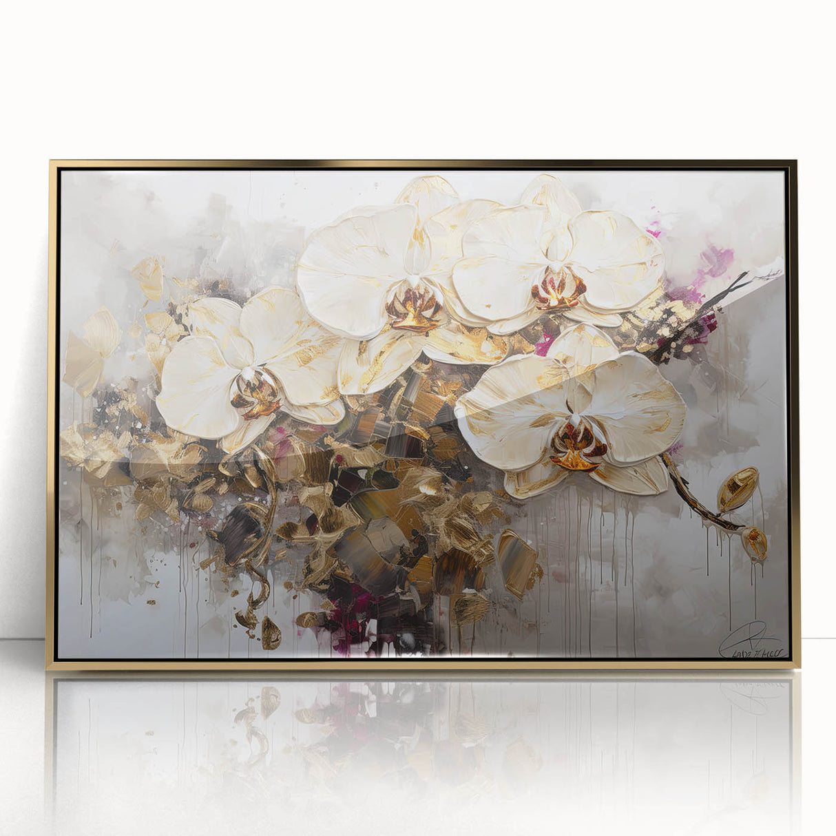 Luxurious Orchid Elegance - Modern Living Room Canvas Wall Art