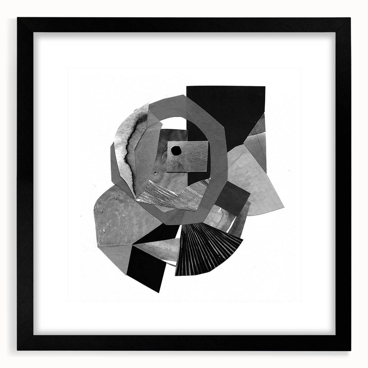 Minimalist Abstract Wall Art – Black and White Geometric Collage